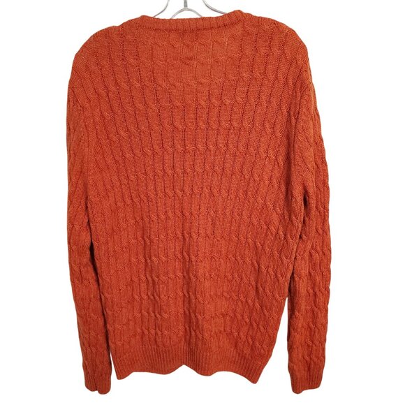 Norm Thompson Womens Size XL Cardigan Cable Knit Button Sweater Cozy Soft Orange - Picture 3 of 10